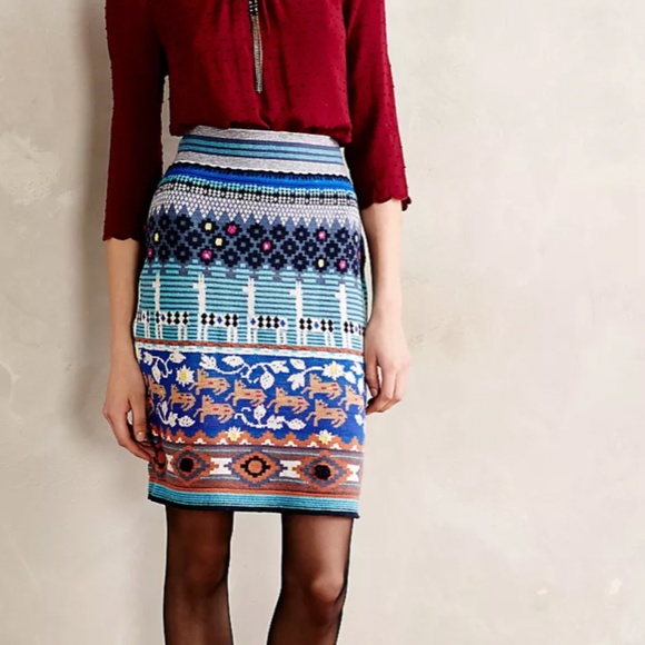 Llama Alpaca Wool Cute Striped Chic Hippie Boho Hipster Line Sweater Skirt - Picture 1 of 4